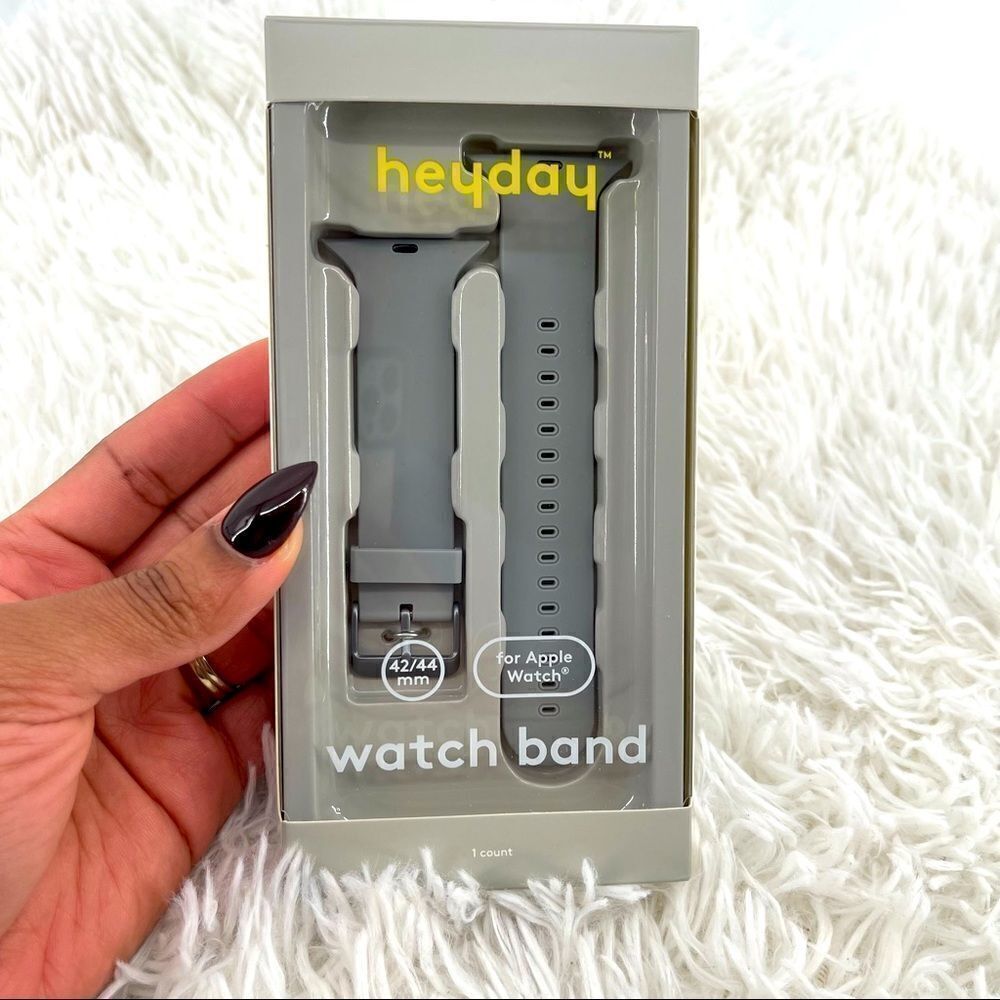 Heyday Apple Watch Light Gray Casual Adjustable Buckle Silicone Band 42/44mm